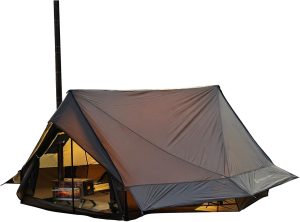 Hot Tent with Stove Jack – 4 Season Waterproof & Windproof Shelter for 1–4 People, Lightweight for Camping, Hiking, Hunting & Fishing