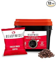 ReadyWise Emergency Food Supply - 360 Servings Freeze Dried Coffee Bucket, Survival Food, Instant Coffee Packets for Backpacking, Camping Essentials & Prepping Supplies, up to 15 Year Shelf Life